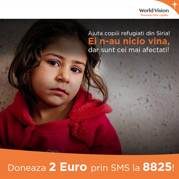 World Vision Romania deschide linia de SMS 8825 pentru sprijinirea copiilor sirieni