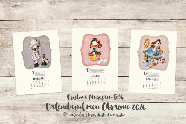CLUJ: Lansare “Calendarul meu obraznic 2016”, calendar literar ilustrat bilingv 2 Calendarul meu obraznic 2016