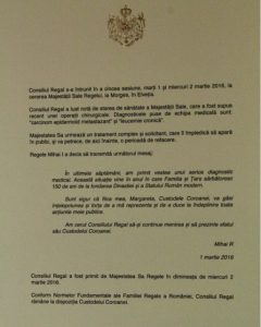 rege mihai scrisoare