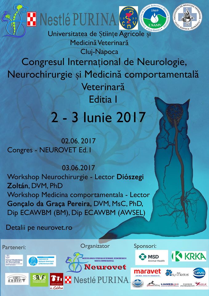 Congresul Internațional de Neurologie, Neurochirurgie și Medicină comportamentală veterinară, la USAMV Cluj-Napoca 1 neurovet
