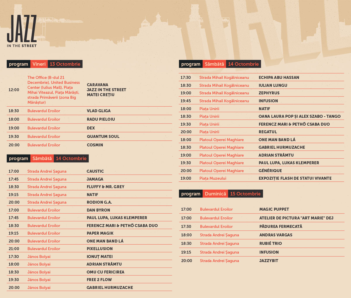 Program Jazz in the Street 2017
