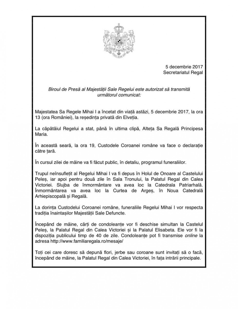 regele mihai a murit cluju.ro
