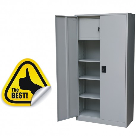 fiset metalic cu 3 rafturi si caseta 900x400x1800 cm 40 kg polita plus
