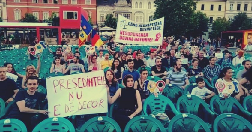 Protest în Cluj-Napoca, după decizia CCR privind revocarea şefei DNA, Laura Codruta Koveşi