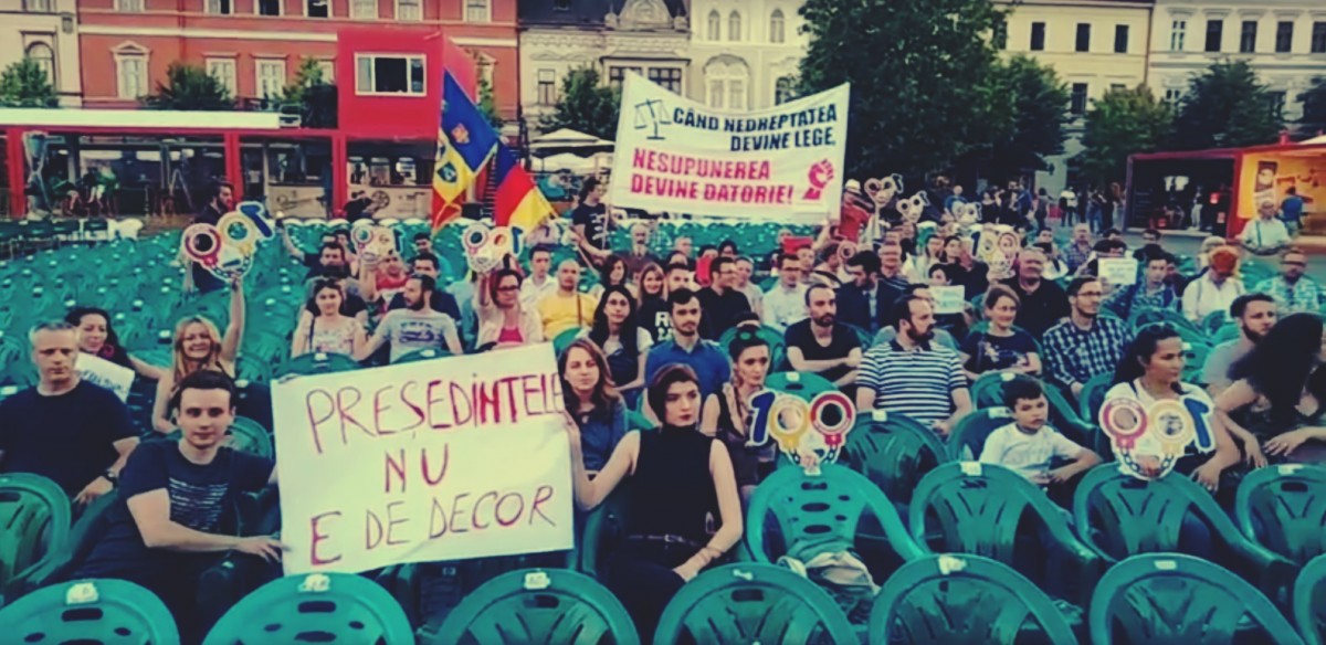 Protest în Cluj-Napoca, după decizia CCR privind revocarea şefei DNA, Laura Codruta Koveşi