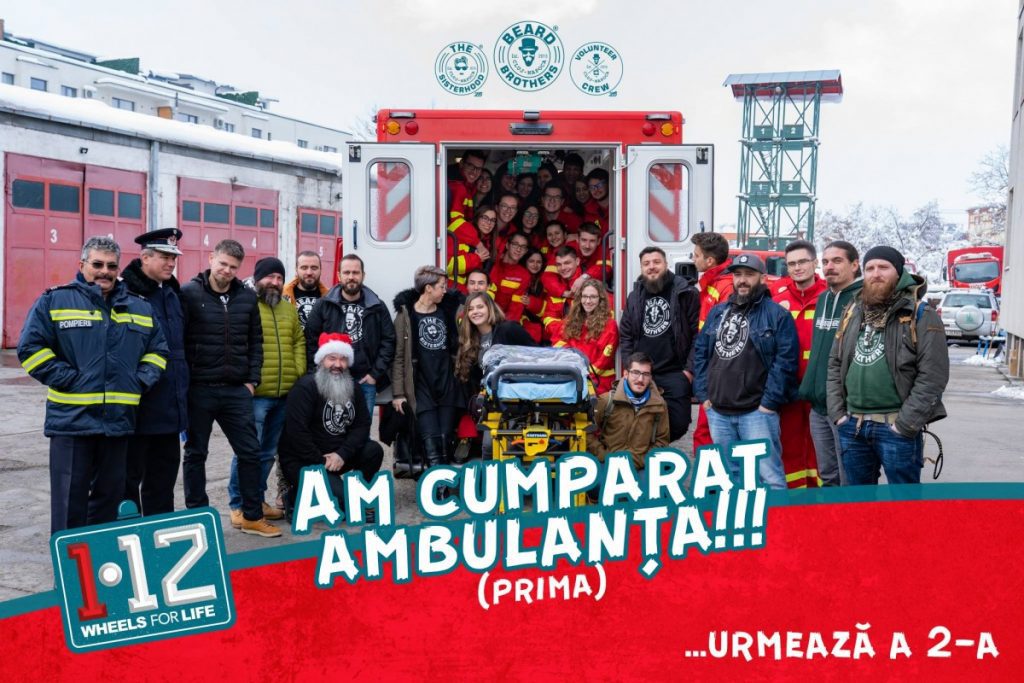Asociația Beard Brothers a cumpărat prima ambulanță SMURD. S-au strâns 120.000 de euro din donații