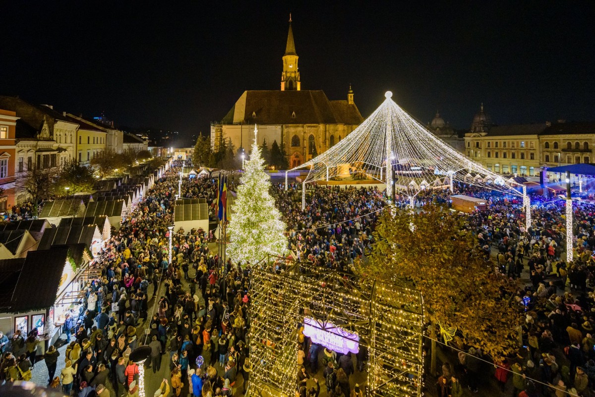 Târgul de Crăciun din Cluj-Napoca se numără printre cele mai frumoase 20 astfel de târguri din Europa