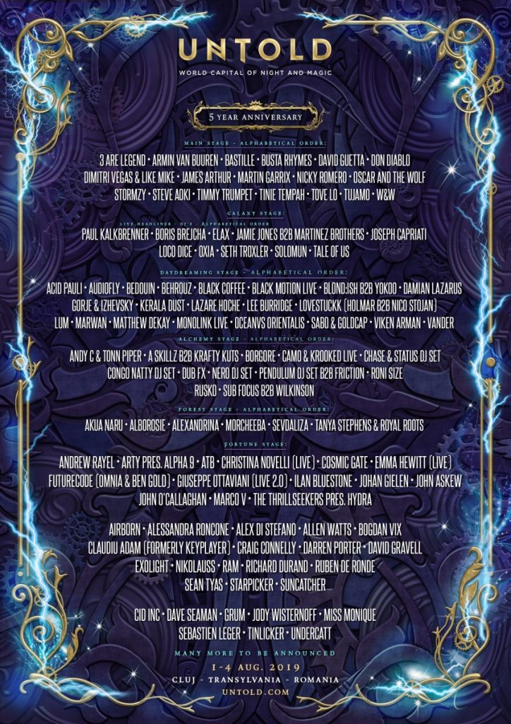 line up untold 2019