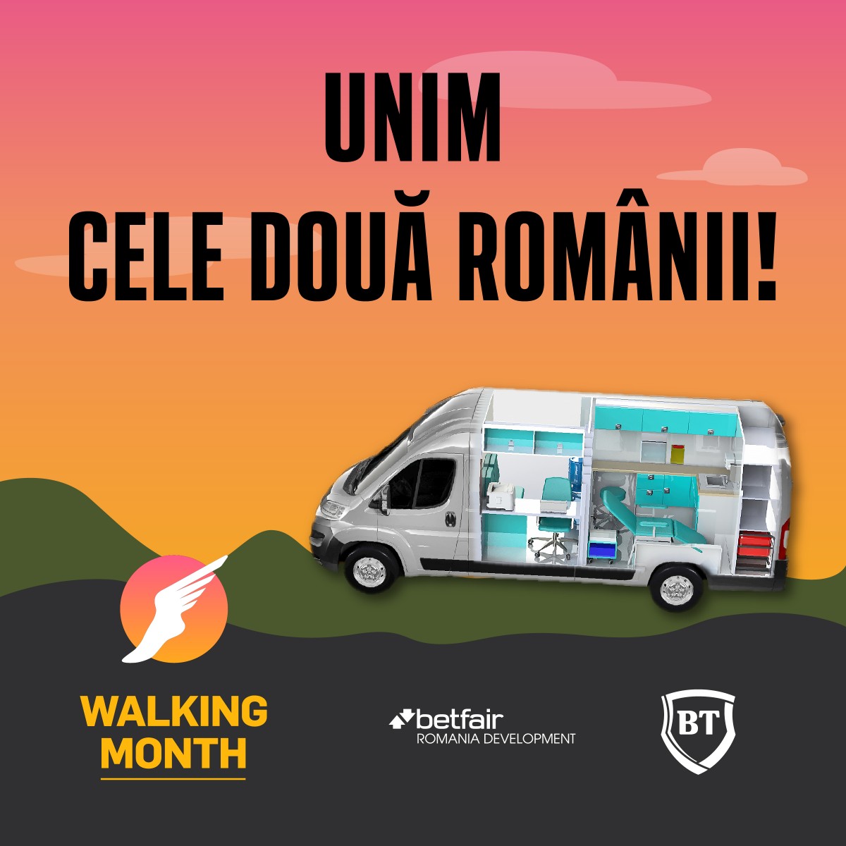 Începe concursul caritabil Walking Month | Se strâng bani pentru o "ambulanţă socială"