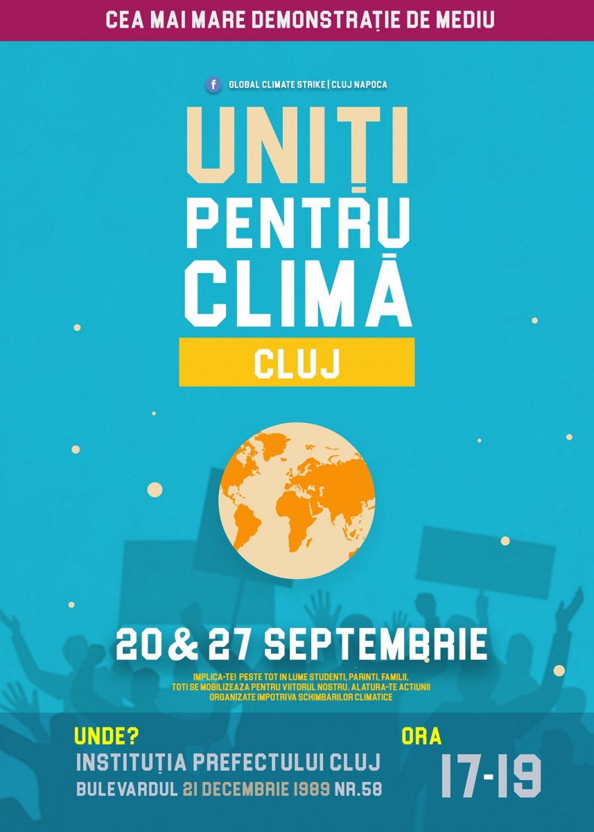 Tinerii din Cluj ies vineri în stradă într-un ,,Marș pentru Climă”