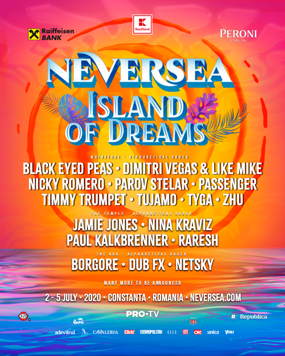 Primii artişti confirmaţi la Neversea 2020: Tyga, Black Eyed Peas, Dimitri Vegas&Like Mike, Parov Stelar