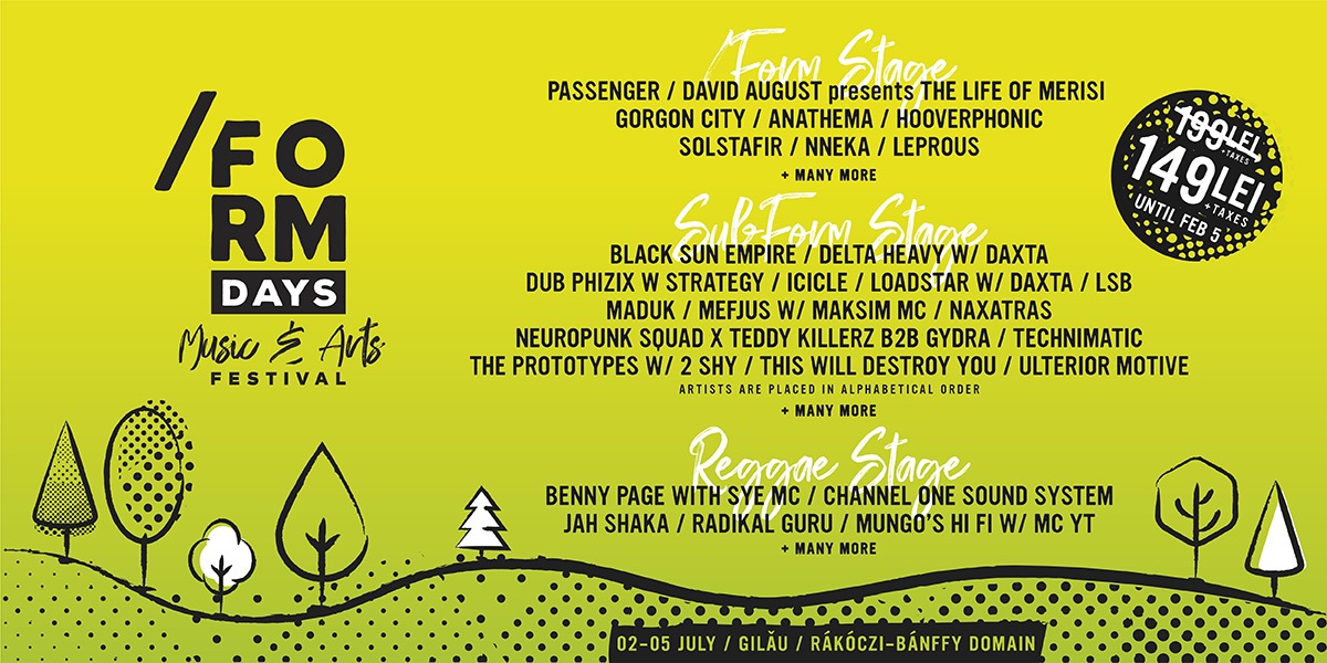 Bilete la preţ special la /FORM DAYS - noul festival din judeţul Cluj