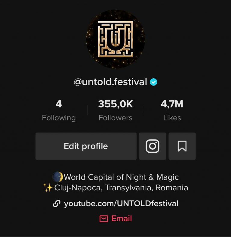 UNTOLD - cel mai urmărit brand românesc pe TikTok în întreaga lume 6 UNTOLD - cel mai urmărit brand românesc pe TikTok în întreaga lume