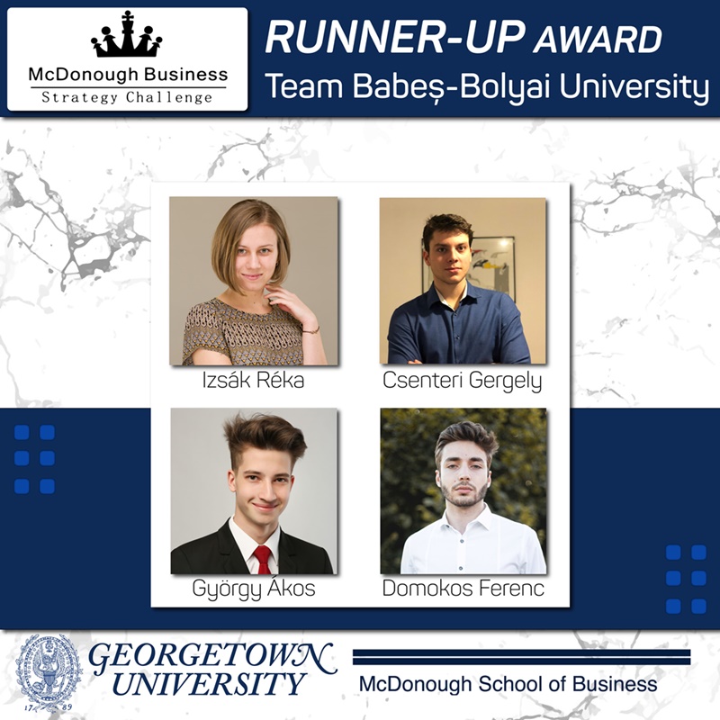 Studenții UBB - premiați la competiția de studii de caz organizată de Georgetown University din Washington DC