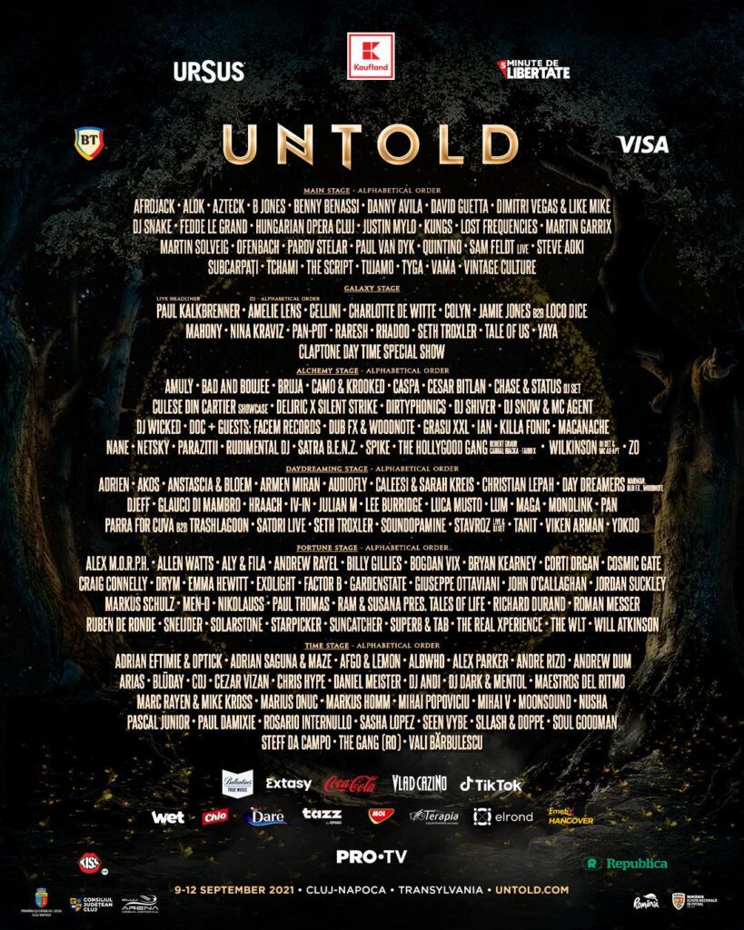 Noi artişti anunţaţi la festivalul UNTOLD 2021: Paul van Dyk, Sam Feldt, Fedde le Grand, Tujamo, Kungs 2 Noi artişti anunţaţi la festivalul UNTOLD 2021