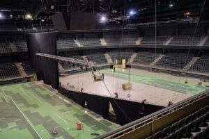 Două terenuri amenajate în Sala Polivalentă din Cluj pentru turneul de tenis Transylvania Open
