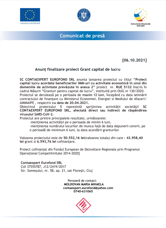 finalizare proiect