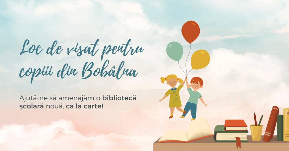 Doi tineri din Cluj vor să amenajeze o bibliotecă „loc de visat” pentru copiii din Bobâlna