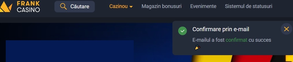 confirmare email cazino