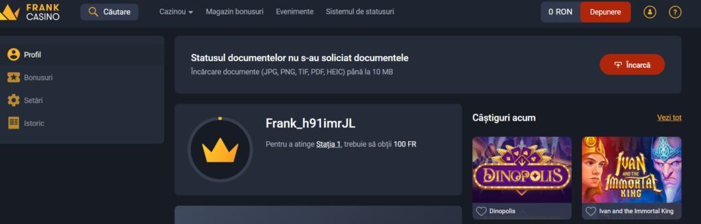documente casino online