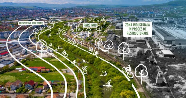 Doar 10% din zona industrială a Clujului este ocupată de spații verzi