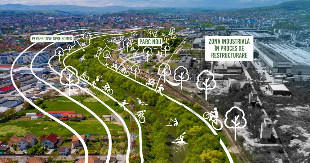 Doar 10% din zona industrială a Clujului este ocupată de spații verzi