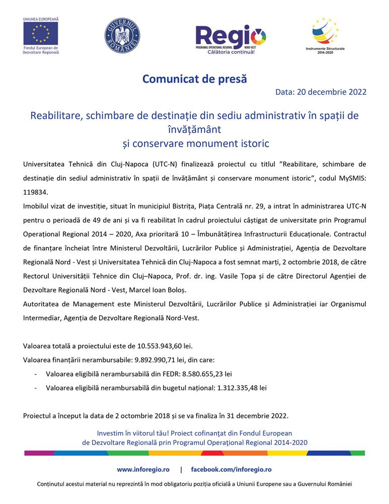 comunicat regio