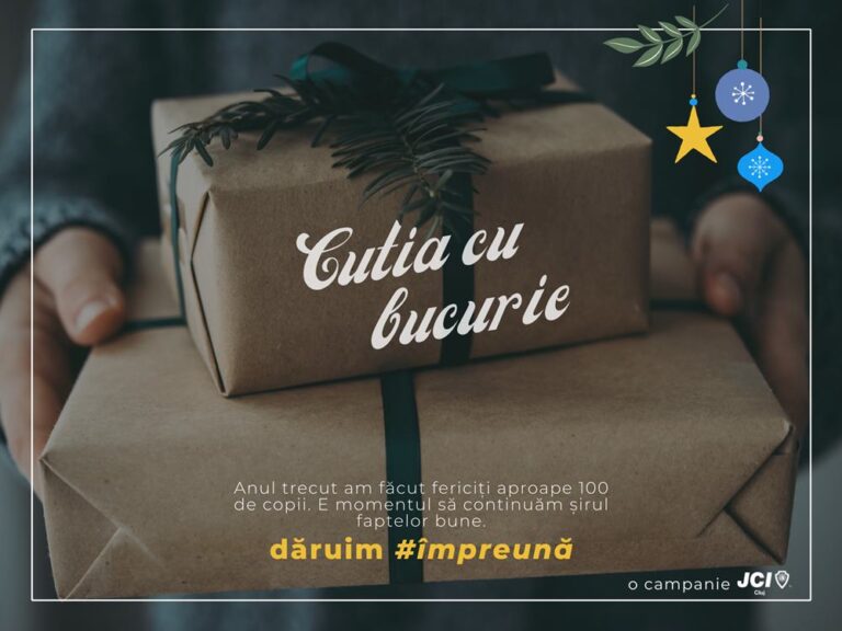 JCI Cluj lansează “Cutia cu bucurie”: 60 de copii vor primi daruri în prag de Crăciun