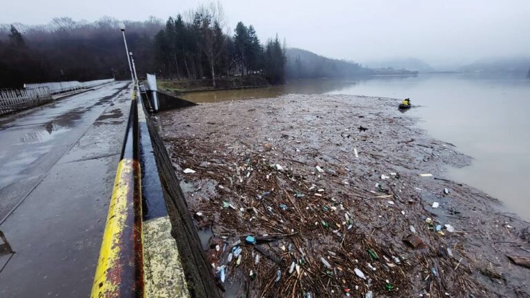 Lacul Gilău este acoperit de gunoaie