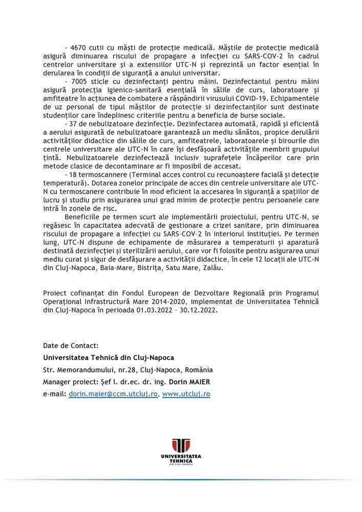 finalizare proiect utcn covid cluj