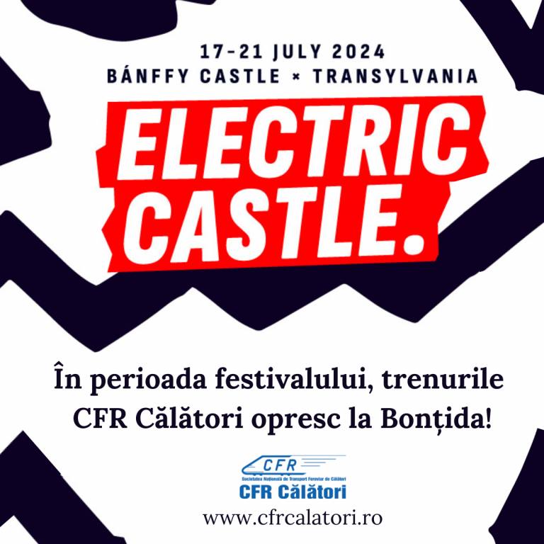 Opriri suplimentare ale trenurilor pentru festivalul Electric Castle de la Bonțida