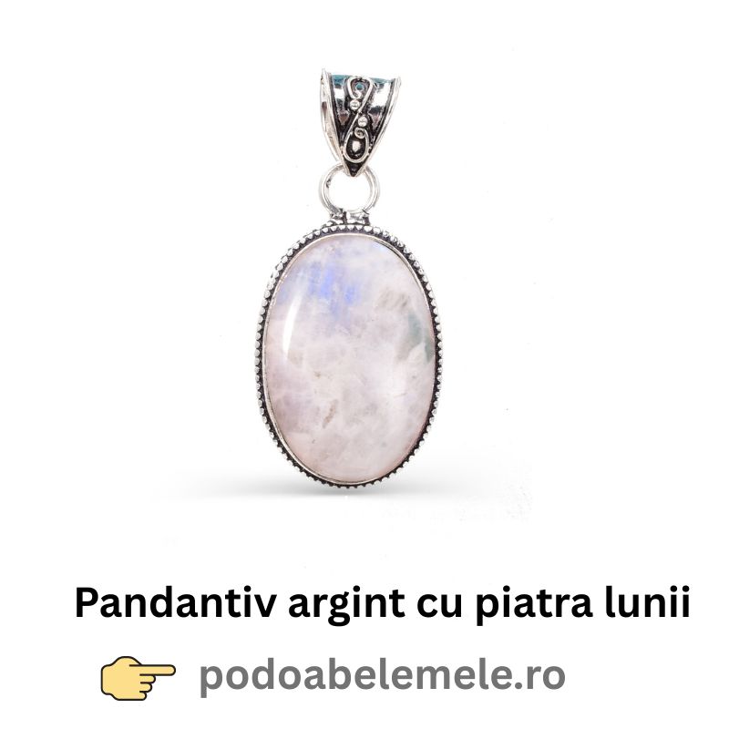 pandantiv argint cu piatra lunii