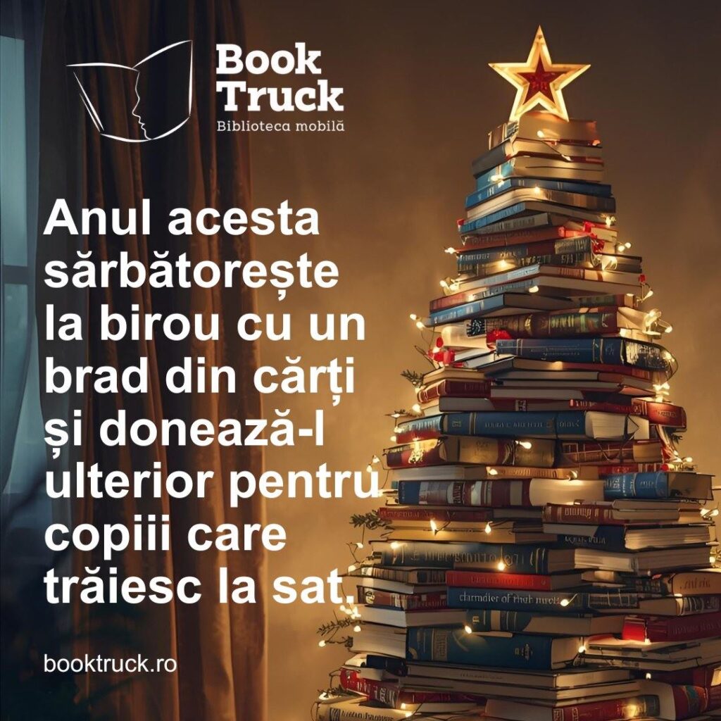 Campanie Brad de Craciun din carti BookTruck