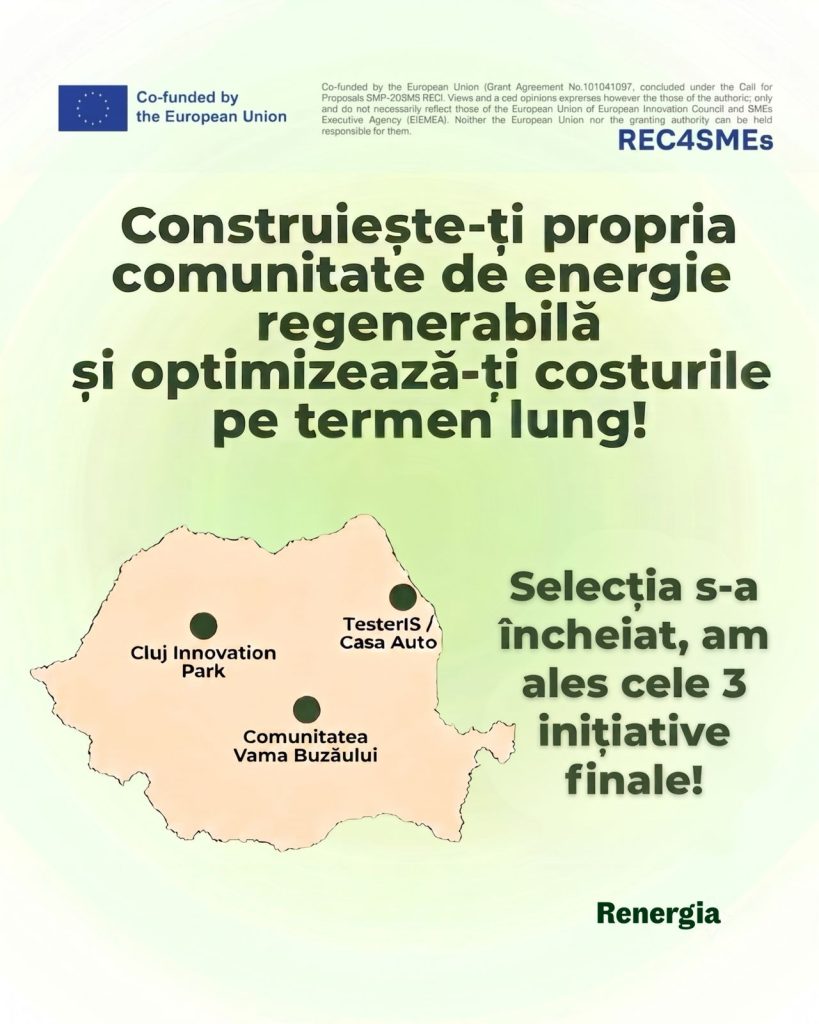 Renergia va sprijini trei inițiative din România în dezvoltarea comunităților de energie prin proiectul european REC4SMEs 1 renergia comunitati de energie