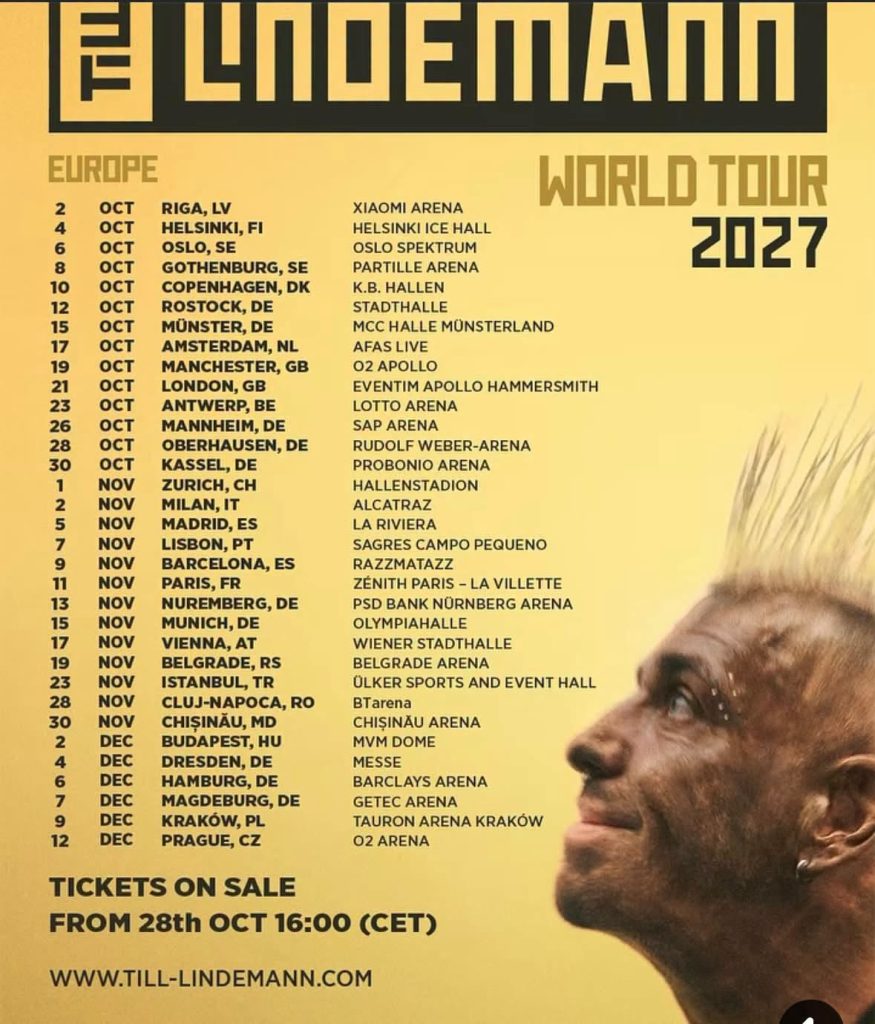 Till Lindemann, solistul Rammstein, vine la Cluj-Napoca în 2027
